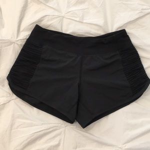 Black Lululemon shorts with side detail